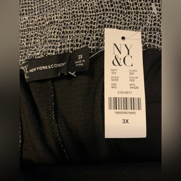 NWT Silver/ Black Sparkle Blazer and Pants Set- Size 3X - Picture 7 of 10